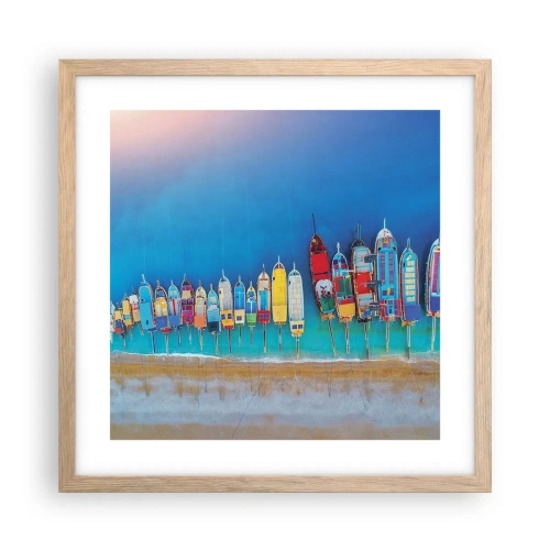 Poster in light oak frame - From Bird's Eye View - 40x40 cm