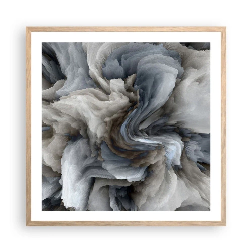 Poster in light oak frame - Stone and Flower - 60x60 cm