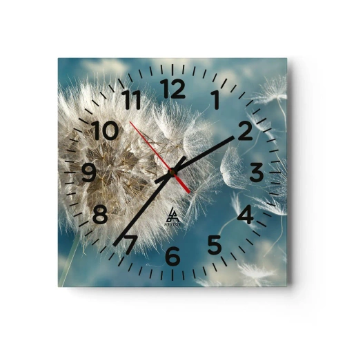Wall clock - Clock on glass - Breath of an Angel - 40x40 cm