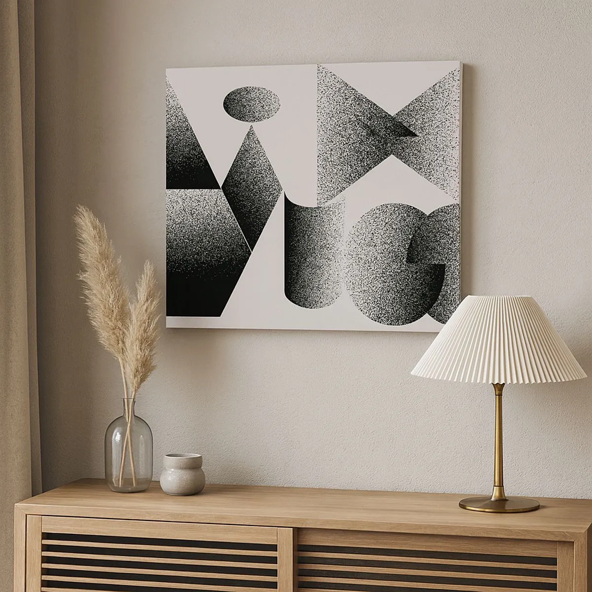 Canvas picture - Geometry composed of angles and oval shapes - 70x50cm - Angles and Ovals - Modern wall decoration for the living room and bedroom ARTTOR