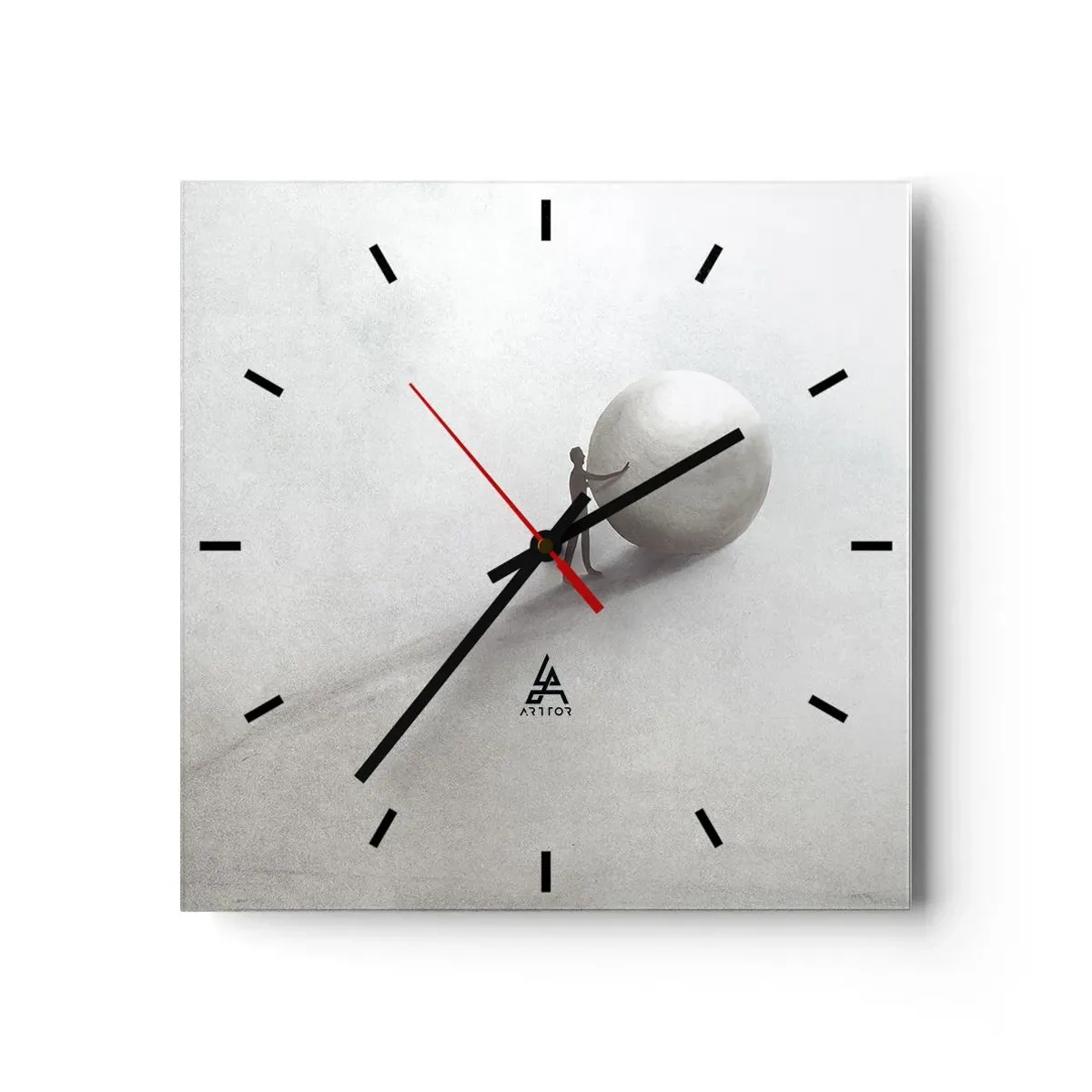 Wall clock - Clock on glass - Game of Life - 40x40 cm