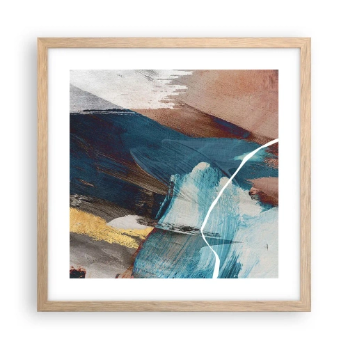 Poster in light oak frame - With Panache and Energy - 40x40 cm