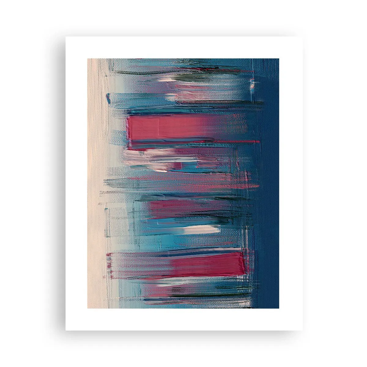 Poster - Vertical Composition In Blue And Red - 40x50 cm