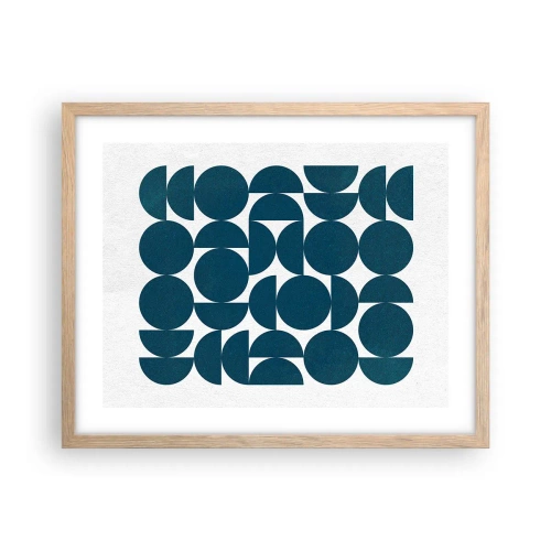 Poster in light oak frame - Circles and Semicircles - 50x40 cm