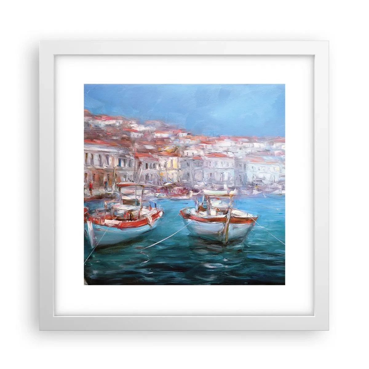 Poster in white frmae - Italian Bay - 30x30 cm