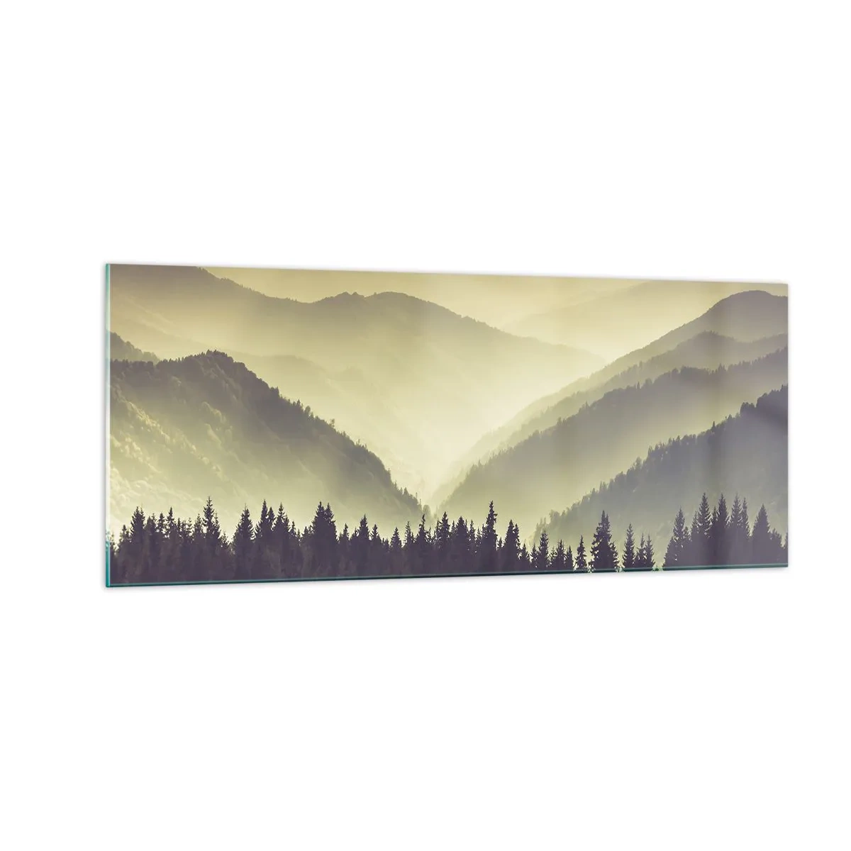 Glass picture - In a Faraway Land, Past the Mountains - 100x40 cm