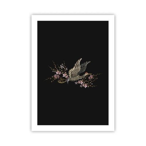 Poster - Exotic, Embroidered Bird - 50x70 cm