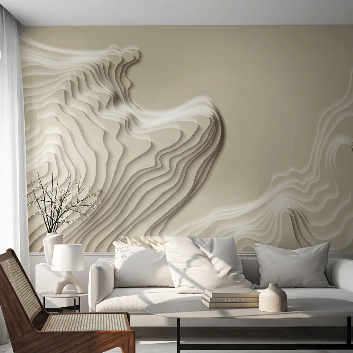 Photo Wallpaper Premium Sand - Topography of Art. - Abstraction, Piece, 3D - 300x210 cm