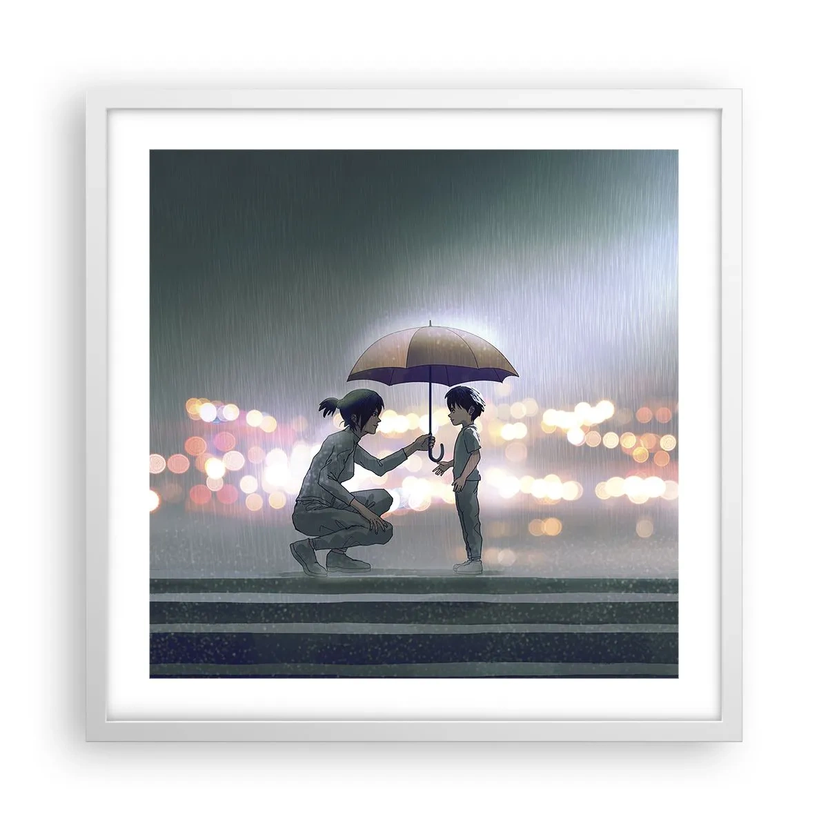 Poster in white frmae - And Everything Is All Right - 50x50 cm