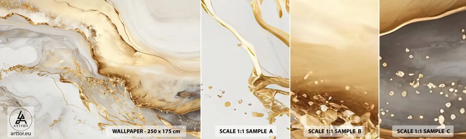 Photo Wallpaper Sample Self-Adhesive Deluxe Sticker - Abstract: Beauty and Good - Marble, Glamour, Elegant - 100x30 cm