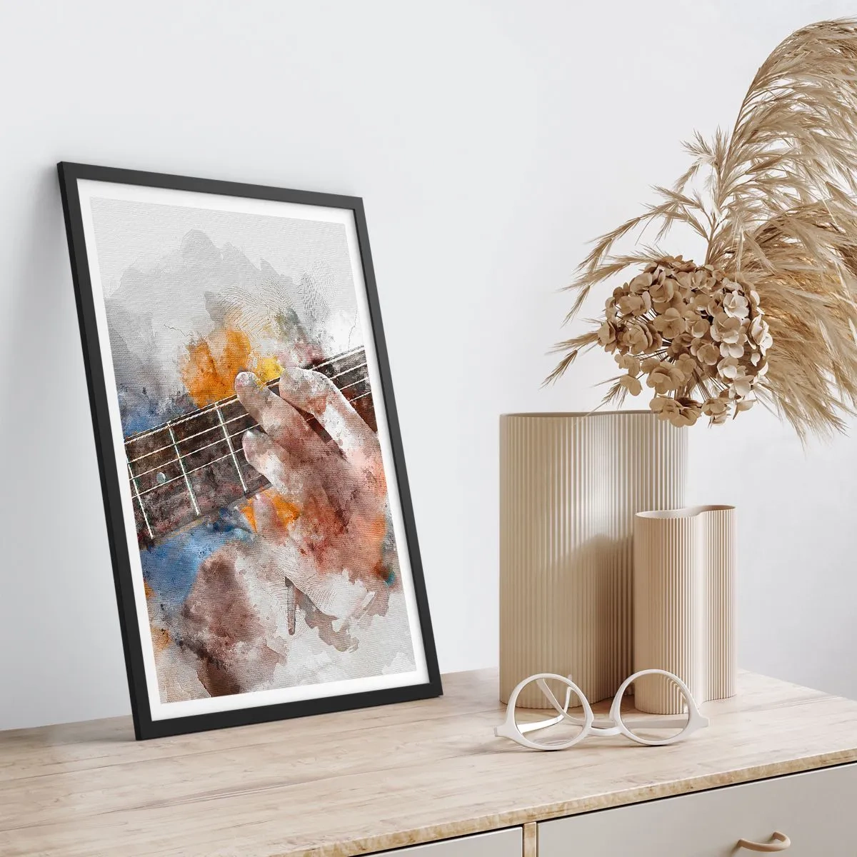 Poster in black frame - Poetry Between Strings - 30x40 cm