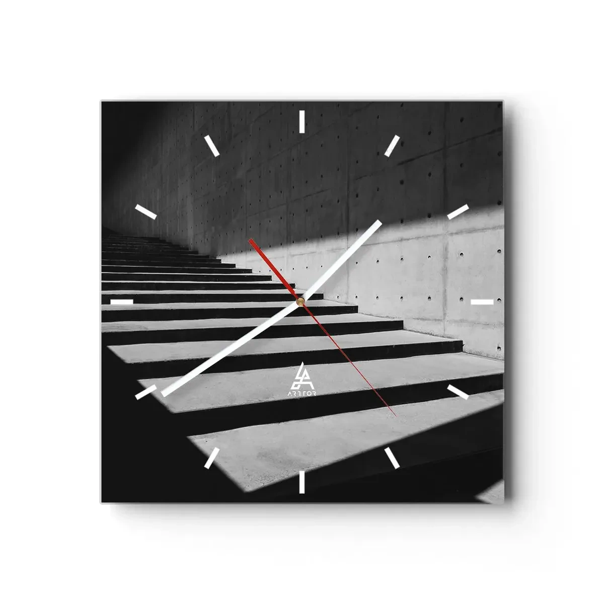 Wall clock - Clock on glass - Raw Beauty of Modernism - 30x30 cm