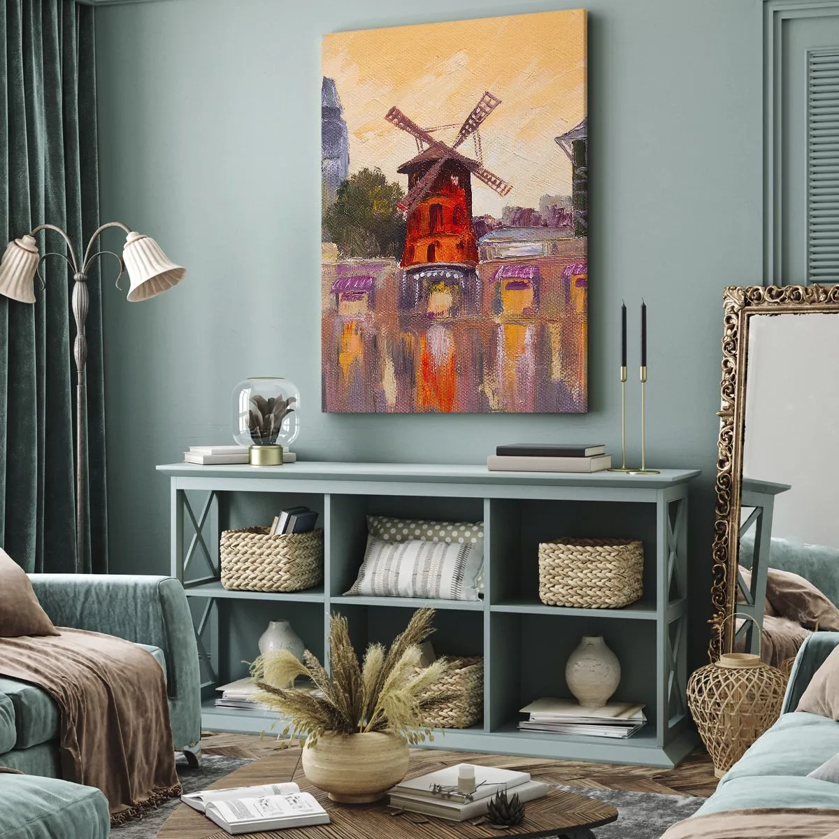 Canvas picture - Icons of Paris - Moulin Rouge - 55x100 cm