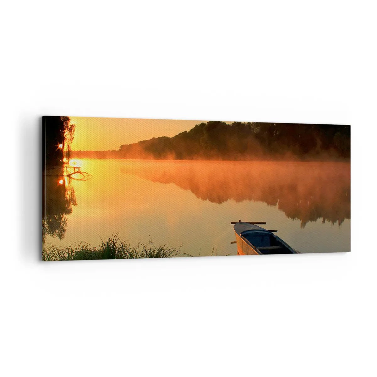 Canvas picture - Sunrise by a Mirror-like Water - 120x50 cm