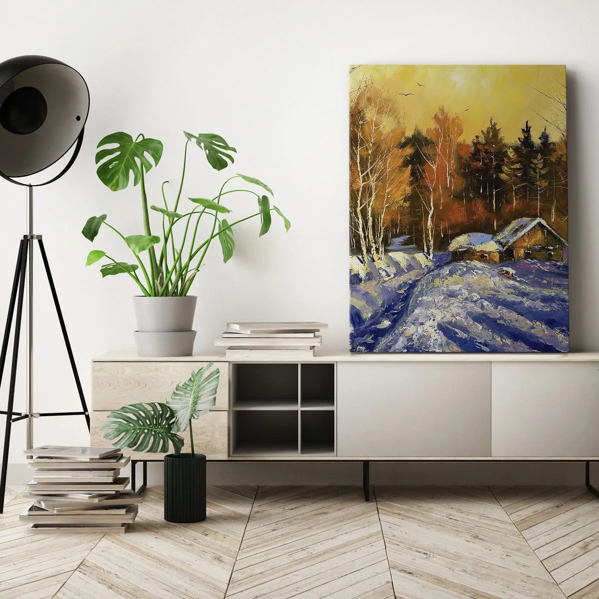 Canvas picture - Winter Impression in the Sun - 70x100 cm