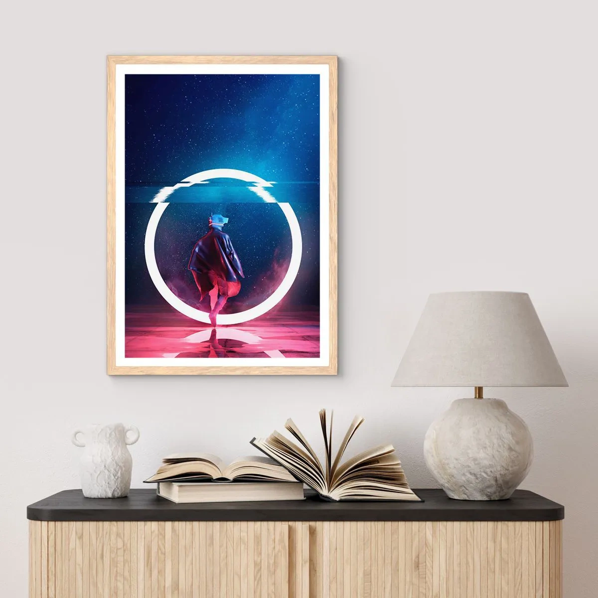 Poster in light oak frame - Between Worlds - 61x91 cm