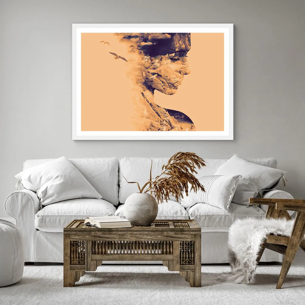 Poster in white frmae - Naturally Beautiful - 60x60 cm