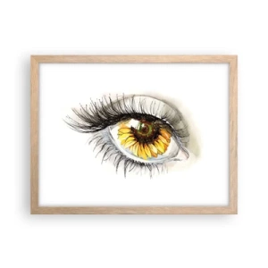 Poster in light oak frame - Look Hot As a Summer - 40x30 cm