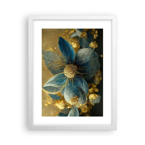 Poster in white frmae - Blossoming in Gold - 30x40 cm
