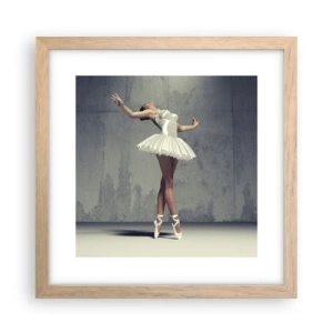 Poster in light oak frame - Light like a Bird - 30x30 cm