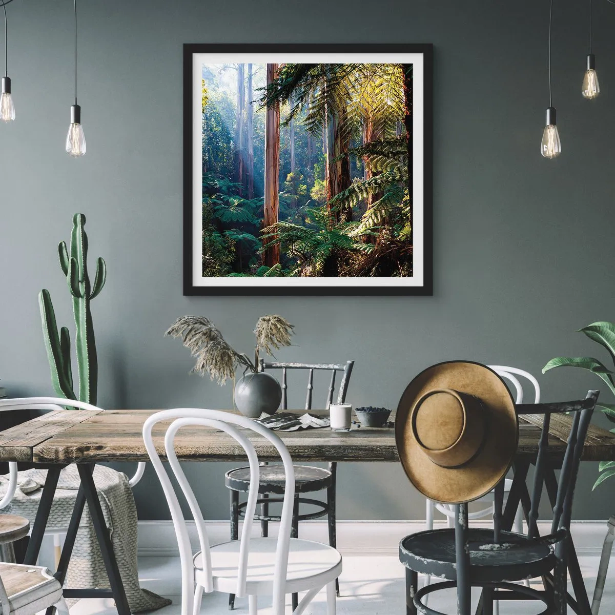 Poster in black frame - Tale of a Forest - 60x60 cm