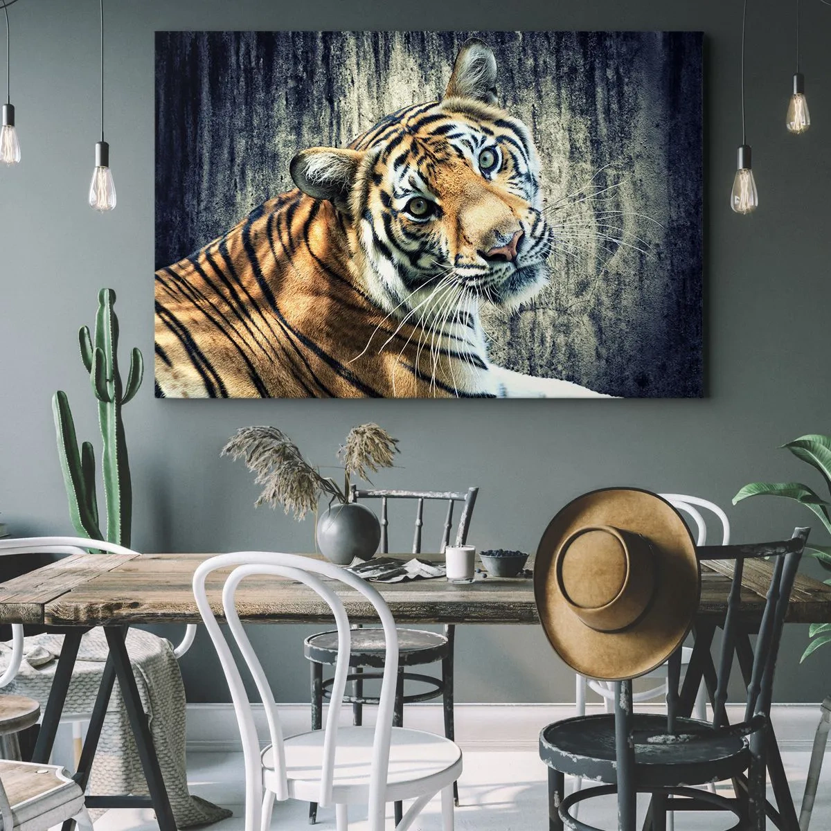 Canvas picture - Portrait in Rays of Light - 100x70 cm