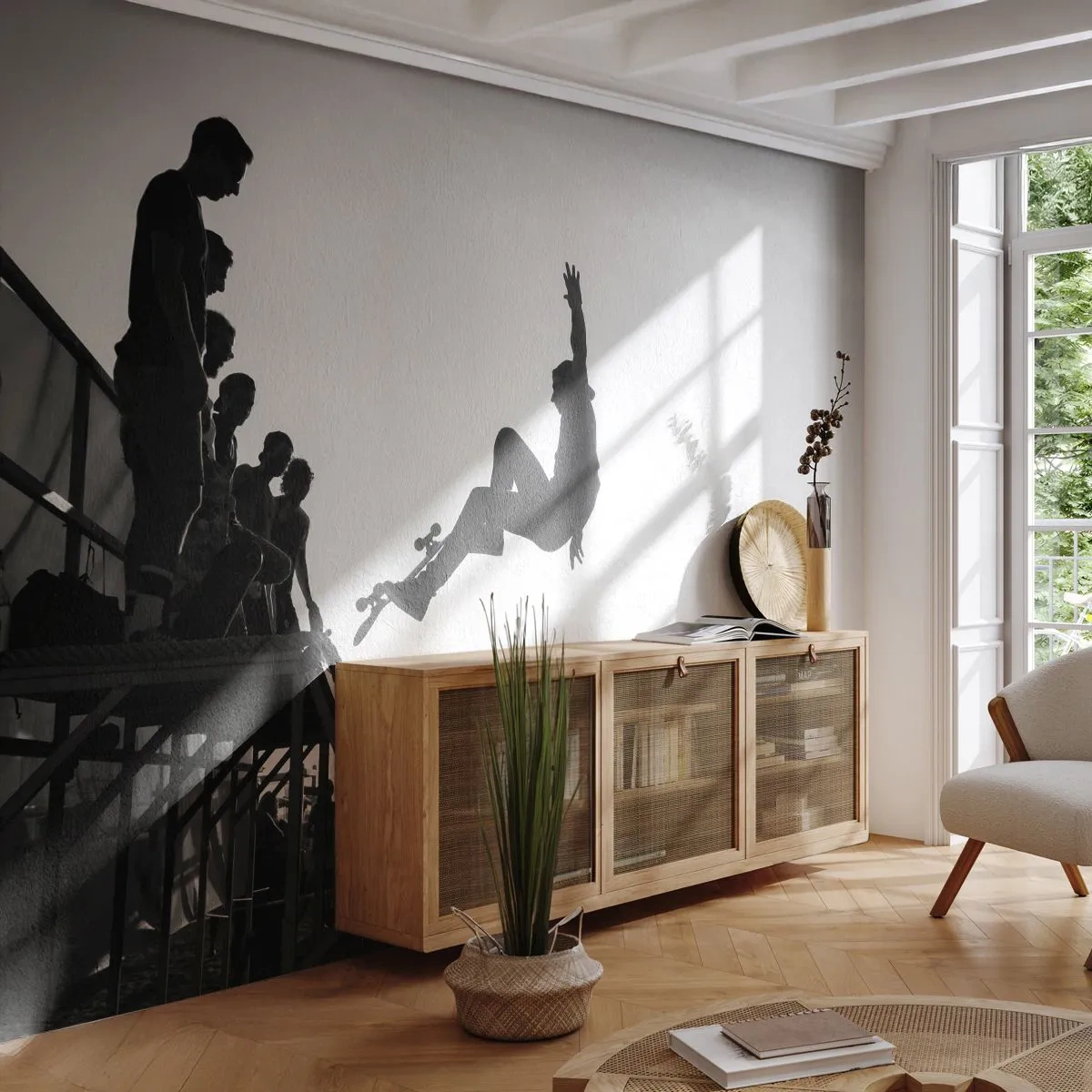 Self-Adhesive Photo Wallpaper Deluxe Sticker - Heroes and Spectators - Skatepark, Skateboard, Sport - 300x210 cm