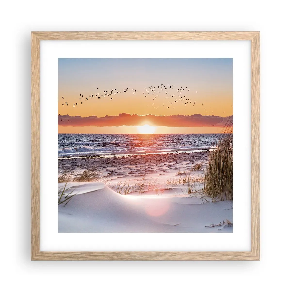 Poster in light oak frame - Horizontal Landscape - 40x40 cm