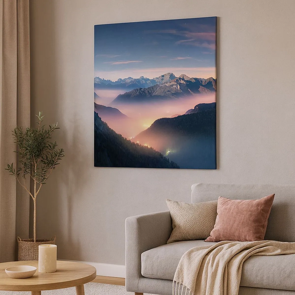 Canvas picture - Light in the Valleys - 30x30 cm