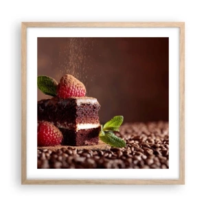 Poster in light oak frame - Life Is Sweet - 50x50 cm