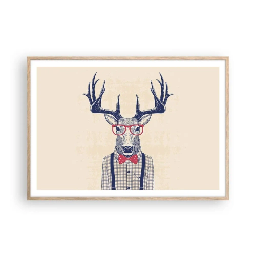 Poster in light oak frame - Fun Extravagance - 100x70 cm