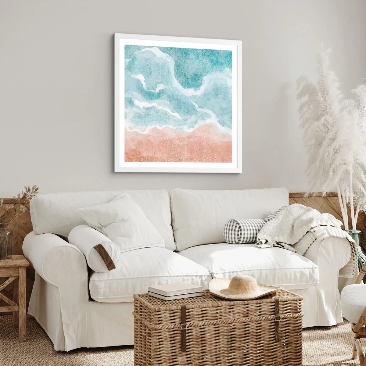 Poster in white frmae - Cloudy Abstract - 30x30 cm