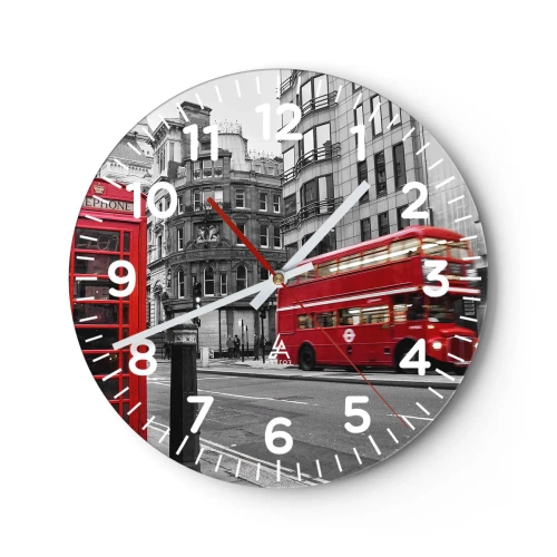 Wall clock - Clock on glass - The Reddest in Europe - 30x30 cm