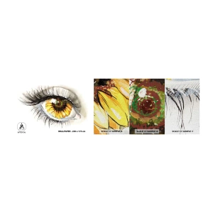 Photo Wallpaper Sample Premium Canvas - Look Hot As a Summer - Abstraction, Graphics, Eye - 100x30 cm