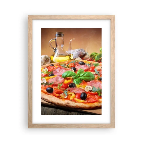 Poster in light oak frame - With a Real Italian Flavouring - 30x40 cm