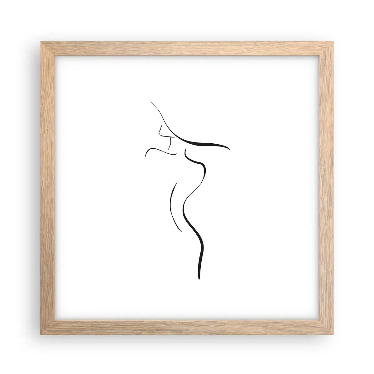 Poster in light oak frame - Elusive Like a Wave - 30x30 cm