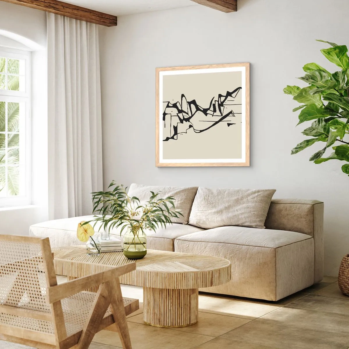 Poster in light oak frame - Maybe Landscape - 60x60 cm