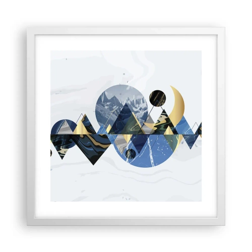 Poster in white frmae - Geometrical Landscape - 40x40 cm