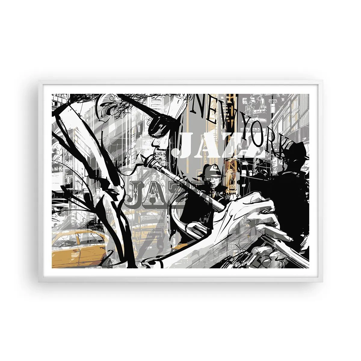 Poster in white frmae - In the Rhythm of New York - 100x70 cm