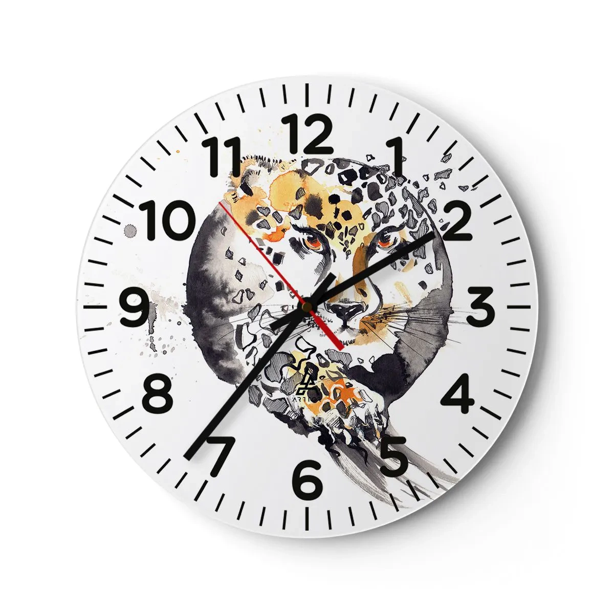 Wall clock - Clock on glass - Wild Beauty - 30x30 cm