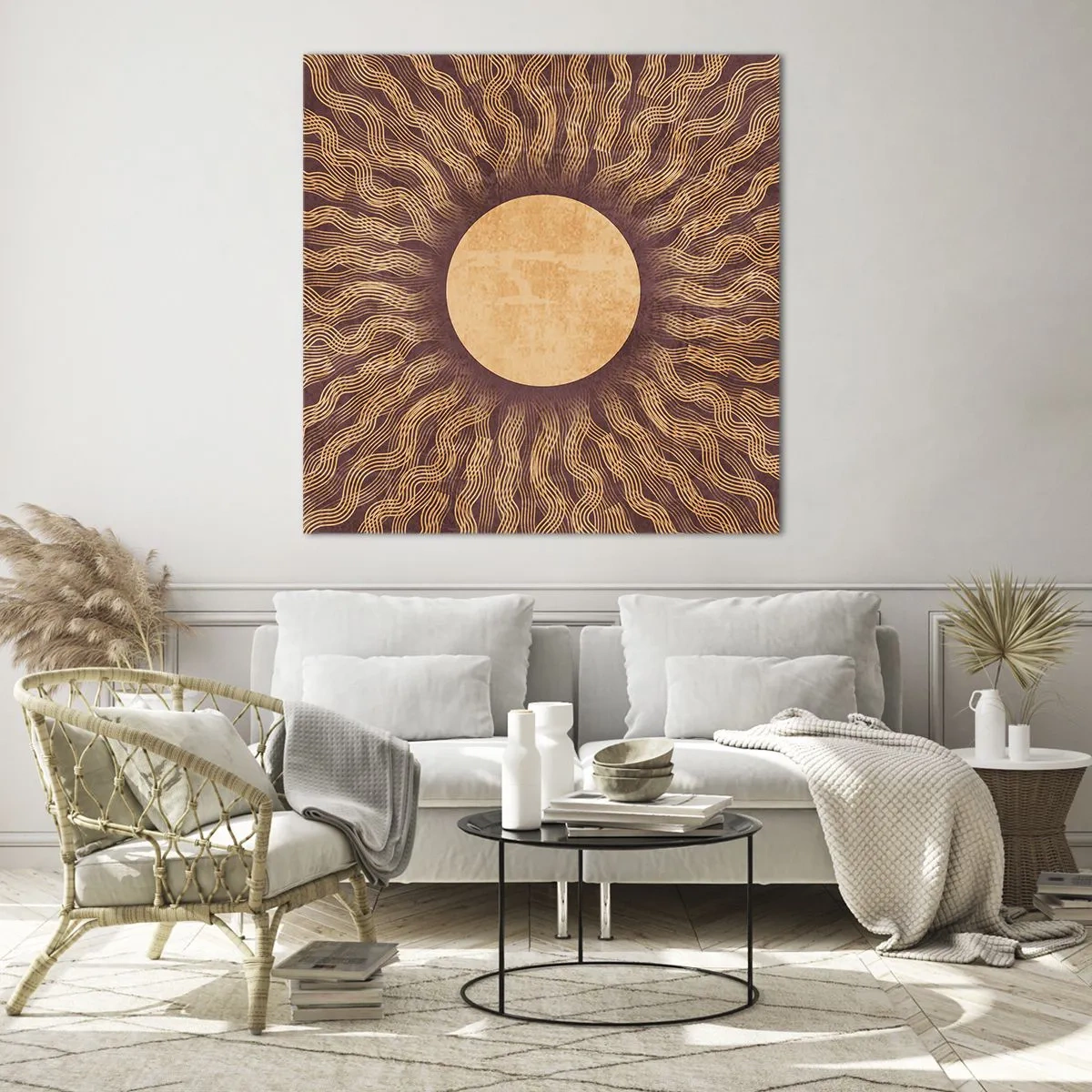 Glass picture - Sun Icon - 50x50 cm