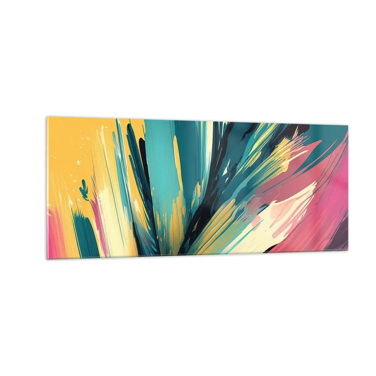 Glass picture - Composition -Explosion of Joy - 100x40 cm
