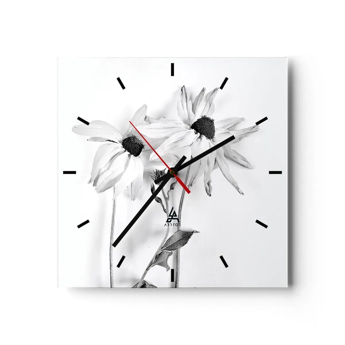 Wall clock - Clock on glass - No one Wants To Be Alone - 30x30 cm