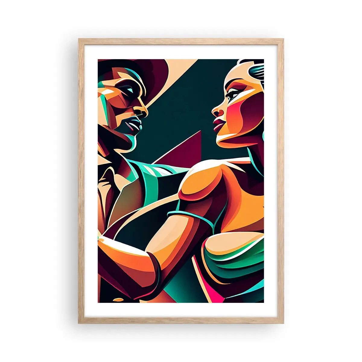 Poster in light oak frame - In a Heartbeat - 50x70 cm
