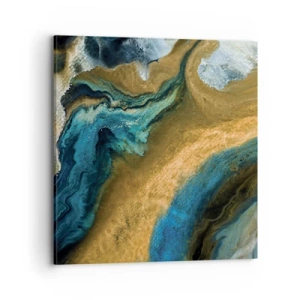 Canvas picture - Blue -Yellow - Mutal Influences - 70x70 cm