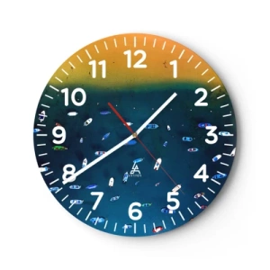 Wall clock - Clock on glass - Holiday Game - 40x40 cm