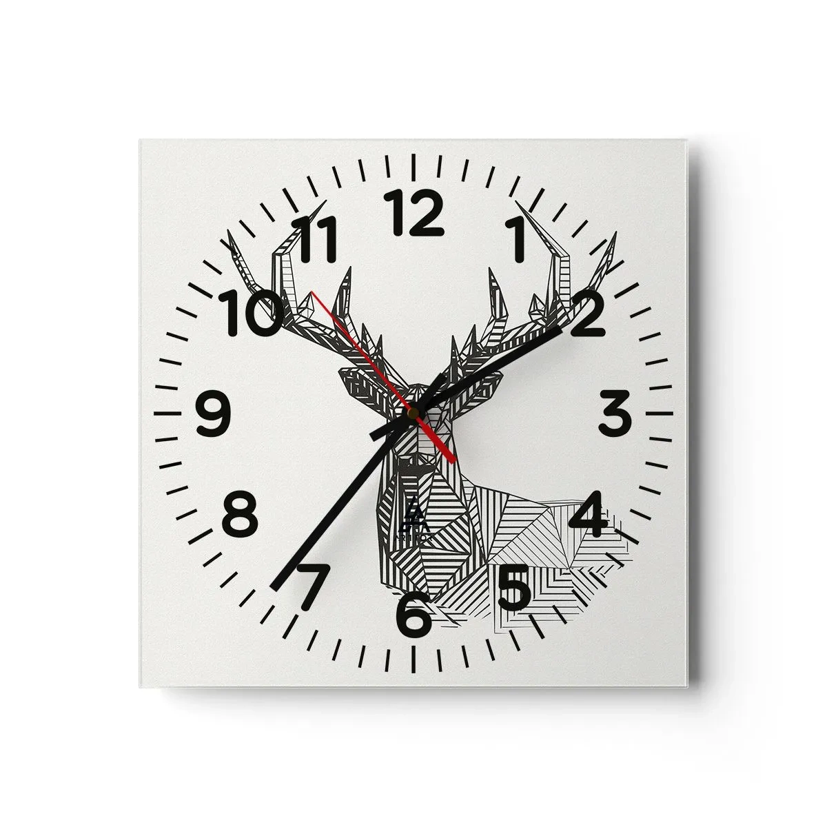 Wall clock - Clock on glass - Derr in Cubist Style - 30x30 cm