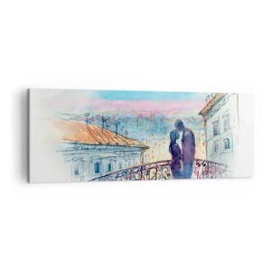 Canvas picture - Parisian Lovers - 140x50 cm
