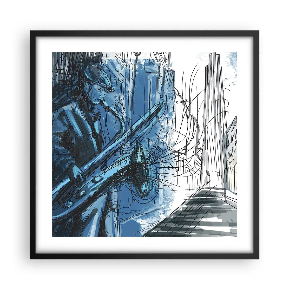 Poster in black frame - City Rhapsody - 50x50 cm
