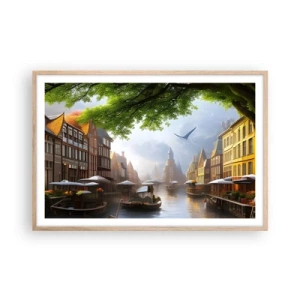Poster in light oak frame - Dutch Urban Landscape - 91x61 cm
